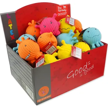 Displej hračky DOG FANTASY Latex Face Ball set 4 x 6 ks