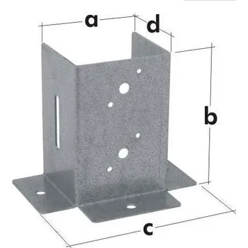 Patka sloupku pravoúhlá 91x152x171x2 mm PSP 90 DX (se čtvercovou základnou)