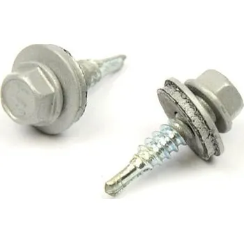 Šroub Střešní šroub s EPDM 4,8x20 RAL 9006 stříbrná (Střešní - farmářský šroub s podložkou)