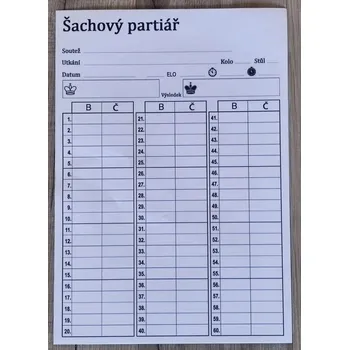 Šachy Šachové zboží Šachový propisovací partiář + doprava zdarma