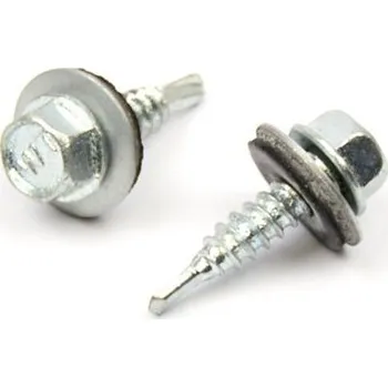 Šroub Střešní šroub s EPDM 4,8x60 zinek bílý (Střešní - farmářský šroub s podložkou)