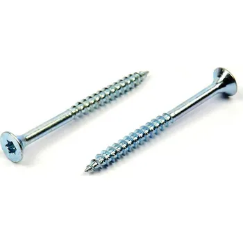 Spojovací materiál Univerzální vrut do dřeva 6x80/50 TORX zinek bílý, částečný závit (Univerzální vrut TORX částečný závit)