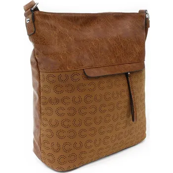 Kabelka Hnědá elegantní dámská zipová kabelka s perforací Zebinah