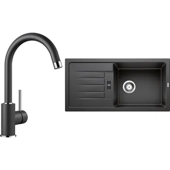 Granitový dřez Set Blanco 11-D 25 (dřez Favum XL 6 S Antracit + baterie Mida Antracit)