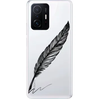 Pouzdro na mobilní telefon Odolné silikonové pouzdro iSaprio - Writing By Feather - black - Xiaomi 11T / 11T Pro