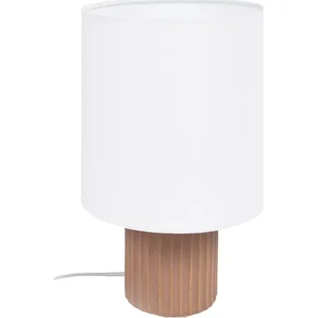 Lampička Bílá látková stolní lampa Kave Home Eshe