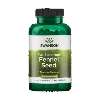 Swanson Fennel Seed Doplněk stravy – semena fenyklu 100 ks, kapsle, 480 mg