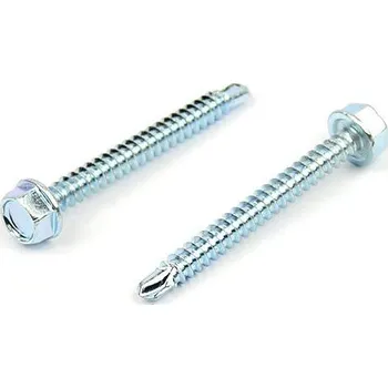 Šroub Samovrtný šroub do plechu 4,2x38 mm DIN 7504 K šestihranná hlava, zinek bílý (Samovrtný šroub do plechu se šestihrannou hlavou - TEX)