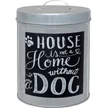 Plechová krabička s víkem na psí pamlsky - Ø 12*17cm