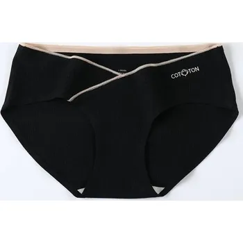 Těhotenské spodní prádlo Těhotenské bavlněné kalhotky s nízkým pasem Barva: Černá, Velikost: XL