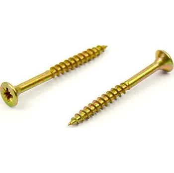 Spojovací materiál Univerzální vrut do dřeva 3x35/24 částečný závit zinek žlutý (Vrut do dřeva, křížová drážka PZ, zápustná hlava)