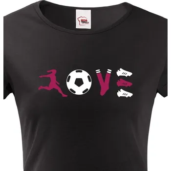 Dámské tričko Dámské tričko - fotbal LOVE, Barva Černá, Velikost XL, Canvas Dámské tričko s krátkým rukávem Bezvatriko.cz 1572