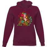 Dámská mikina s kapucí s potiskem Dáma v květinách dámské