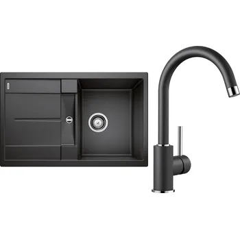 Granitový dřez Set Blanco 09-B 25 (dřez Metra 45 S Antracit + baterie Mida Antracit)