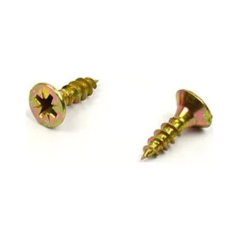 Spojovací materiál Univerzální vrut do dřeva 4,5x17 plný závit zinek žlutý (Vrut do dřeva, křížová drážka PZ, zápustná hlava)