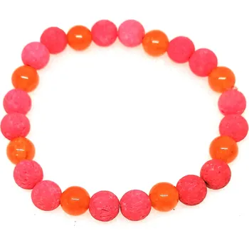 Náramek Náramek z červené lávy a achátu