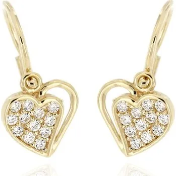 Náušnice Zlatnictví U Kostela Dětské zlaté náušnice zirkonová srdíčka 5238 306957356