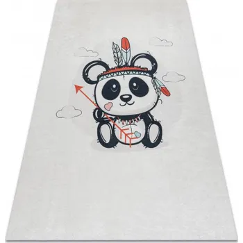 Koberec Makro Abra Dětský kusový koberec vhodný k praní BAMBINO 1129 Panda protiskluzový krémový Rozměr: 80x150 cm
