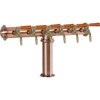 Příslušenství pro výčepní zařízení Varia-Plus Výčepní stojan T6 měděný komplet kohouty kulové ROYAL medailony LED čelní přímé dochlazení kohoutů