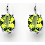 Stříbrné náušnice, přírodní olivín, náušnice ze stříbra, NK 1242