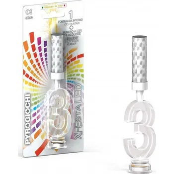Party dekorace Dortová fontána + LED číslo 3 Pyrogiochi x41193