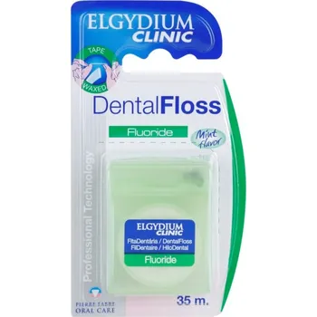 Zubní nit Elgydium Clinic Fluoride dentální nit příchuť Mint Flavor 35 m