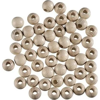 Korálek EFCO Dřevěné korálky kulaté přírodní 20mm (50ks)