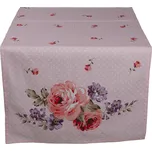 Růžový bavlněný běhoun na stůl s růžemi Dotty Rose - 50*140 cm
