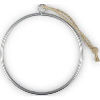 Lapač snů EFCO Kruh kovový (1ks) s očkem a jutovým provázkem průměr 15cm stříbrný