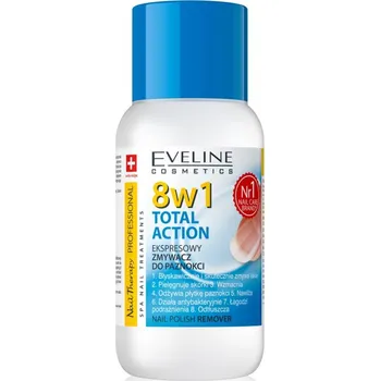 Odlakovač nehtů Eveline Cosmetics Nail Therapy Professional odlakovač na nehty bez acetonu 8 v 1 150 ml