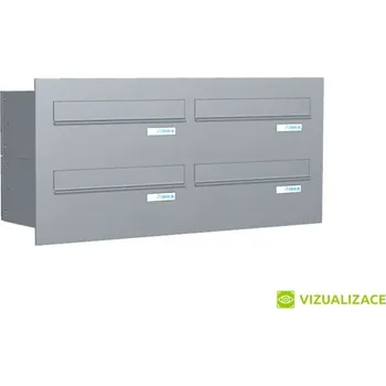 Poštovní schránka Poštovní schránka B-045 - pro zazdění s čelní deskou - lakovaná - RAL 9005 MAT. - ČERNÁ