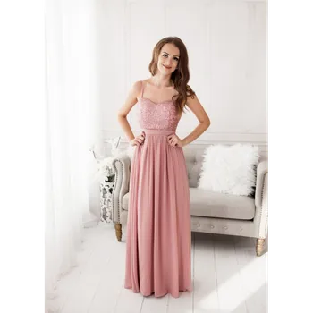Dámské šaty EVA & LOLA Společenské plesové Šaty SILVINA starorůžové Barva: Růžová, Velikost: L
