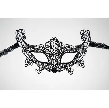 Karnevalový doplněk Škraboška krajková liška - černá