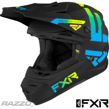 Chránič hlavy Dětská helma na motokros FXR Youth Legion Helmet Black Blue Hi Vis 2022 KL