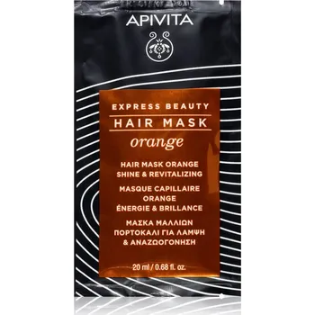 Vlasová regenerace Apivita Express Beauty Hair mask Shine Orange revitalizační maska na vlasy 20 ml