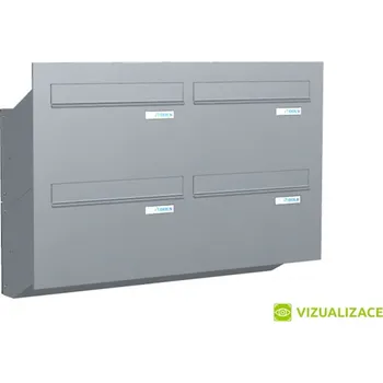 Poštovní schránka Poštovní schránka D-247 - pro zazdění s čelní deskou - lakovaná - RAL 9006 MAT. - STŘÍBRNÁ