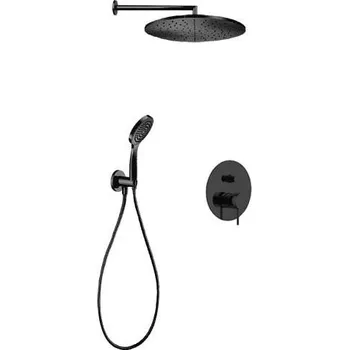 Sprchový set Sanjet RONDO-X1 BLACK Sprchový set v moderní matné černé barvě, ⌀20 cm, SETROB