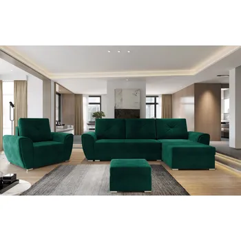 Sedací souprava Sedací souprava WILD zelená (sedačka+křeslo+taburet)