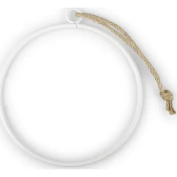 Lapač snů EFCO Kruh kovový (1ks) s očkem a jutovým provázkem průměr 15cm bílý