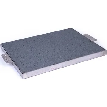 Příslušenství pro gril Grilovací lávový kámen 50x40x2cm v nerez rámu s odkapovým žlábkem s úchopy do stran (Grilovací lávový kámen 50x40x2cm (původ: Itálie) + nerez rám s odkapovým žlábkem s úchopy do stran)