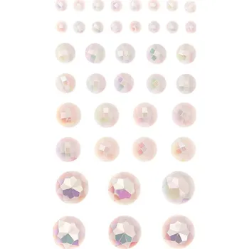 DP Craft Samolepící kamínky opalescentní krémové mix velikostí 40ks