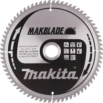 Řezný kotouč Makita pílový kotúč 250mm, 72z B-09064