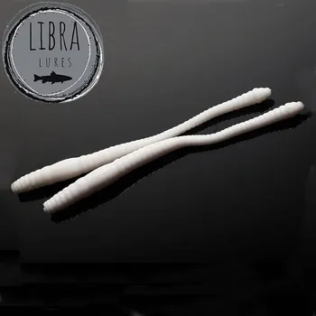 Umělá nástraha Libra Lures Dying Worm 70 barva 001 White (balení 15 ks) příchuť sýr