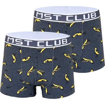 Pánské spodní prádlo UOMO Pánské bavlněné boxerky - Banánem ( 2ks v balení ) Barva: Tmavá šedá, Velikost: M