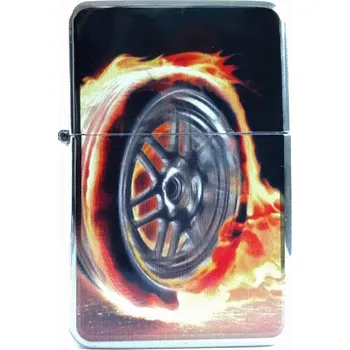 Zapalovač Benzínový zapalovač s motivem zapáleného kola