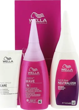 Tepelná ochrana vlasů Wella Professionals Wave set Creatine+ N objemová trvalá pro přírodní a nepoddajné vlasy 30 + 75 + 100 ml 