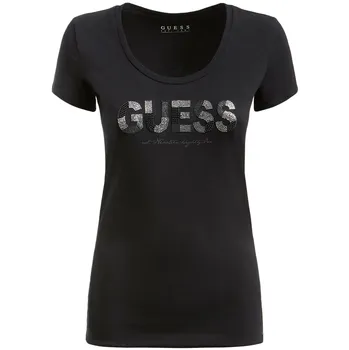 Dámské tričko Guess Glitter Logo Tee W1GI36J1300-JBLK L