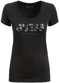dámské tričko Guess Glitter Logo Tee W1GI36J1300-JBLK L