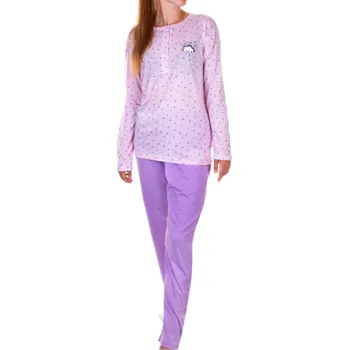 Dámské noční prádlo n-feel Dámské pyžamo - Mráčky - DK9960 Barva: Fialová, Velikost: 3XL