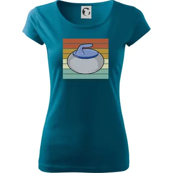 Dámské tričko Curling vintage - Dámské triko Pure - 2XL ( Petrolejová )